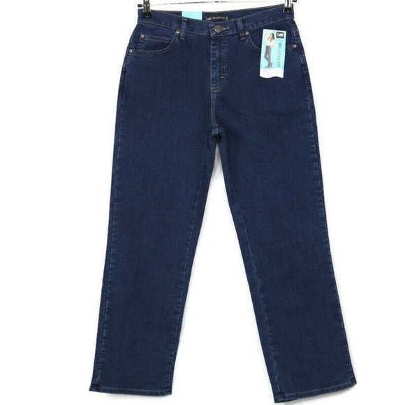 Lee 1889 Relaxed‎ Fit Straight Jeans Stretch Dark 8 Petite 8P - Picture 2 of 11